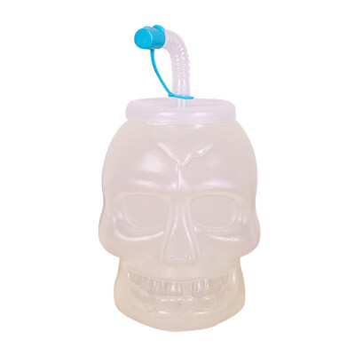 

Plastic Skull Drinking Cup With Lid And Straw Holiday Party Kids Sipper Cup Halloween Party Supplies