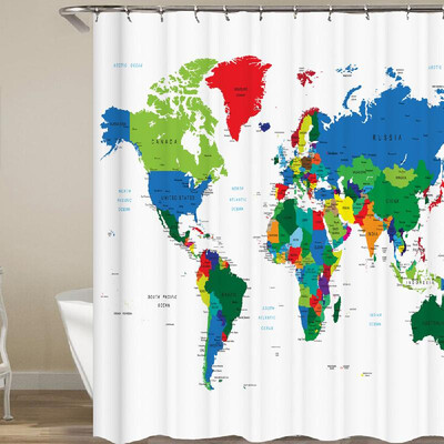 

Shower Curtain Simple Style Printed Blackout Curtains Waterproof Mildew-proof Bathroom Curtain 71"x71"