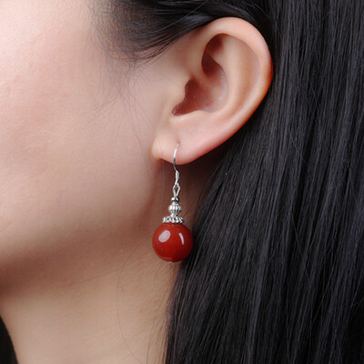 

Fashion temperament earrings red agate earrings ethnic group earrings