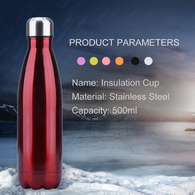 

Water Bottle Stainless Steel 500ml Insulated Cup Vacuum Insulated Water Bottle Bright Exterior Keeps Cold Hot for Long Time