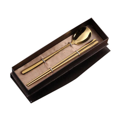 

Tableware Set Cartoon Gift Box Portable Heat Insulated Polished Spoon Chopsticks Stainless Steel Flatware Dinnerware Kit