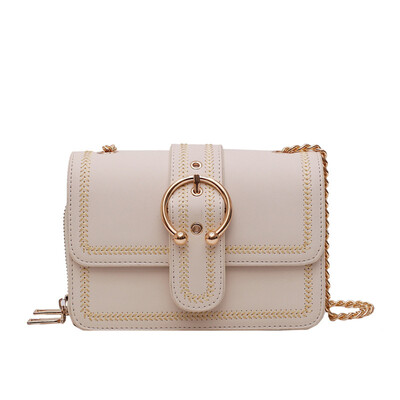 

Fashion ribbed chain bag 2019 new Korean version of the small fragrance personality badge female bag tide wild diagonal shoulder bag
