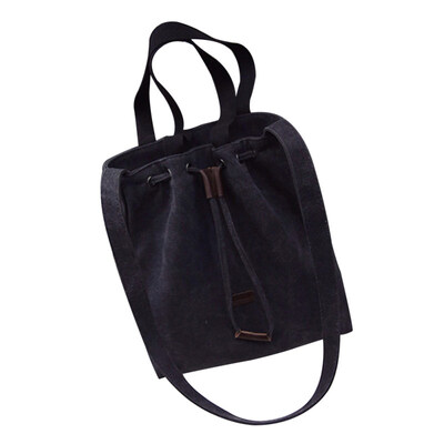 

Women Simple Canvas Large Handbag Tote Shoulder Crossbody Drawing String Bag