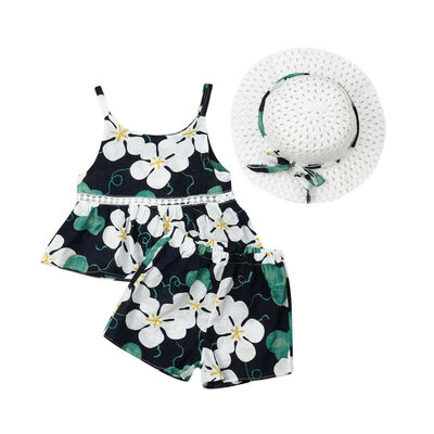 

Toddler Baby Girls Dress Ruffle TopPantsHat Set Kids Summer Clothes Outfits