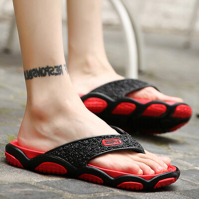 

Summer tide shoes slippers mens sandals clip feet tide mens shoes Korean version of non-slip personality beach shoes summer flip