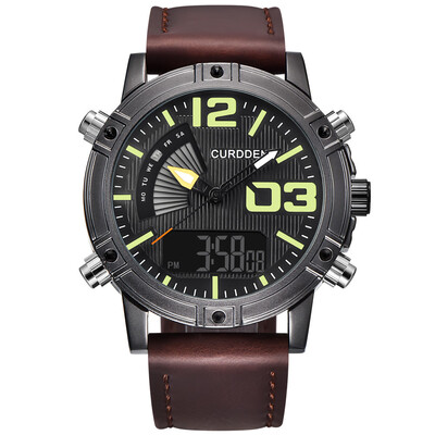 

Gobestart Mens Sports Watches LED Military Leather Analog Quartz Wristwatc Gift