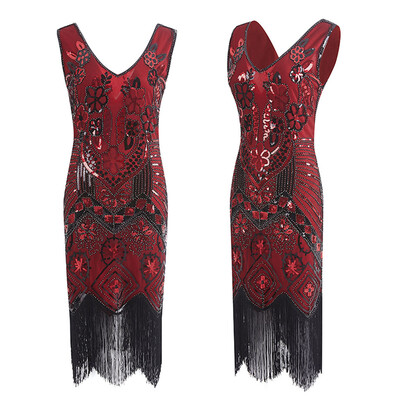 

〖Follure〗Womens 1920s Flapper Dress Crystal Sequin Embellished Fringed Gatsby Dress