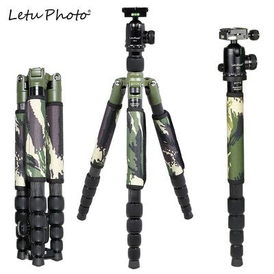 

Letu Photo Camouflage Foldable Portable Extendable 29MM Carbon Fiber Tripod Unipod Monopod with Ball Head for Canon Nikon Sony DSL