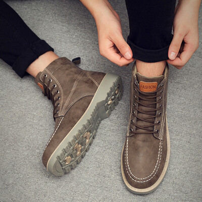

Mens shoes in autumn are all leisure high-help Martin boots Korean version of British tooling desert military boots