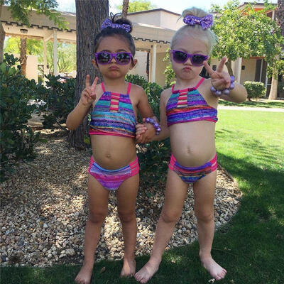 

2017 Baby Girls Summer Striped Swimwear Kids Child Swimsuit Bikini Set Swimsuit