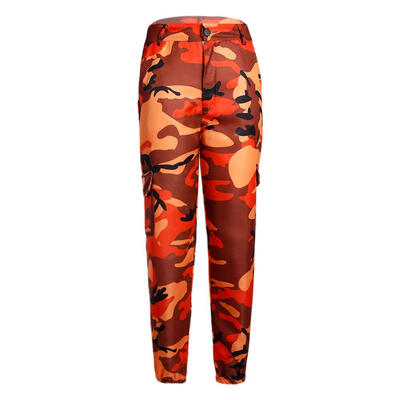 

Autumn Women Camo Print Casual Pants Loose Pleated Trousers Streetwear