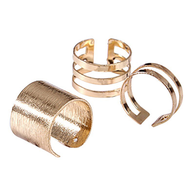 

Finger Over The Midi Tip Above Knuckle Open Ring Metal Punk Cool Women Charming Stacking Joint Rings 3PCS Fashion