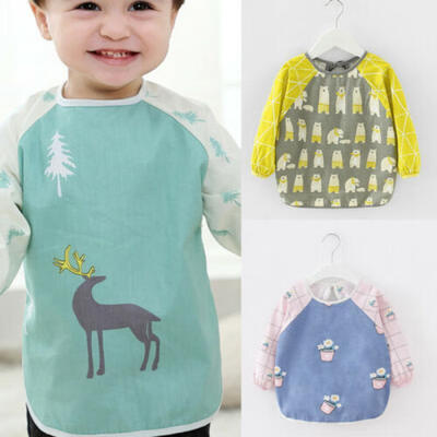 

Baby Kids Long Sleeve Feeding Bib Waterproof Coverall Art Craft Paint Play Apron