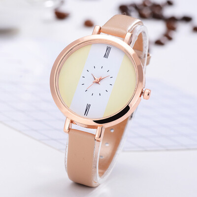 

Minimalism Womens Watches Golden Border Thin Dial Ladies Fashion Quartz Wristwatch Leather Strap Clock Business Reloj Mujer