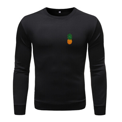 

Toponeto Mens Fashion Long-sleeved Round Neck Solid Color Printing Sweater Tops Blouse