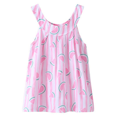 

Summer Girls Casual Kids Mouse Fruit Print Sleeveless Strap Dress Clothes