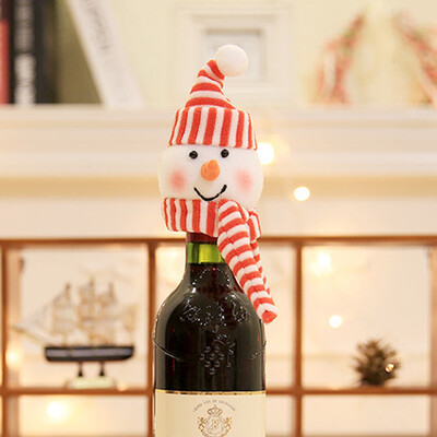 

Tailored Christmas Decor Red Wine Bottle Cover Decoration Home Party Santa Claus