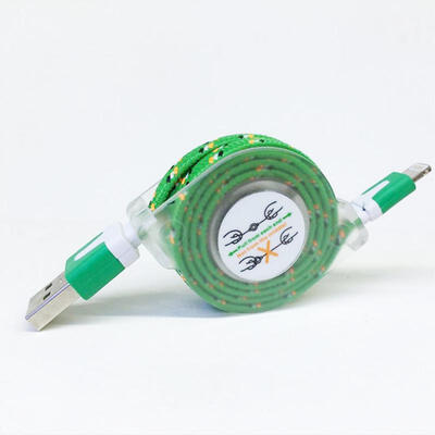 

Retractable Lightning Charge Cord Nylon Braided Charging And Syncing Cable