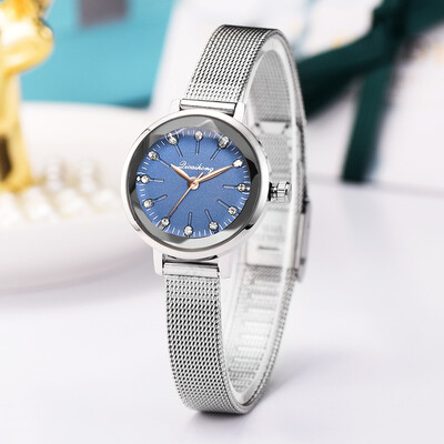 

RM Fashion Simple Pseudo Brick Stone Scale Silver Mesh With Quartz Womens Watch