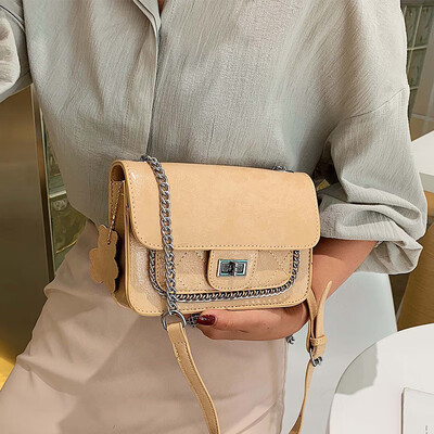 

Womens bag 2019 new tide wild gas chain small square bag summer small fresh ins net red shoulder Messenger bag