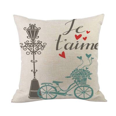 

Siaonvr Happy Valentine Pillow Cases Cotton Linen Sofa Cushion Cover Home Decor