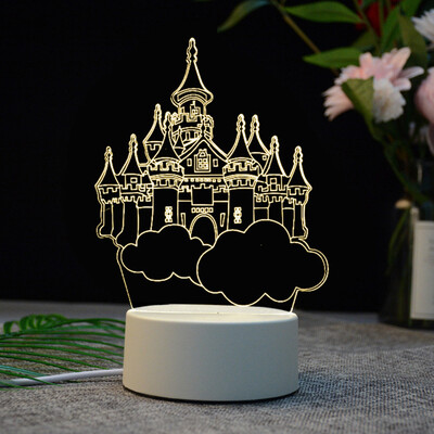 

〖Follure〗3D USB Acrylic Night Light LED Table Desk Bedroom Decor Gift Warm White Lamp
