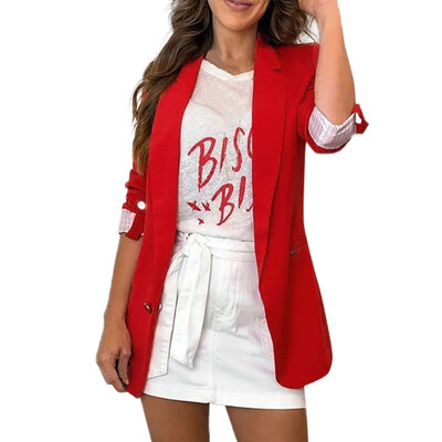 

Toponeto Womens Ladies Solid Turn Down Collar Jacket Long Sleeve Coat Parka Outerwear