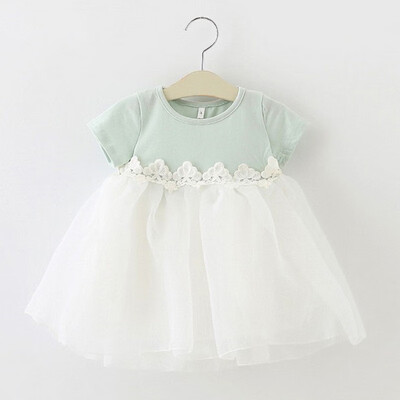 

Newborn Kids Baby Girl Princess Party Bridesmaid Flowers Bowknot Dress Summer Tutu Tulle Lace Dresses Clothes
