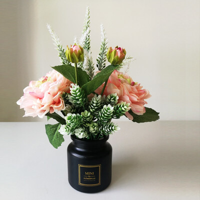 

Artificial Flowers Bouquet Dahlia Flowers Pineapple Fake Flower For Wedding Home Party Christmas Decor Silk Flower