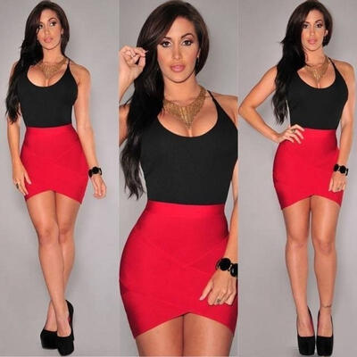 

Women Sleeveless Spaghetti Strap Stretch Clubwear Bodycon Corset Dress