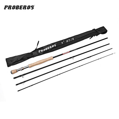 

Proberos 27M 4 Section Carbon Fly Fishing Rod with Soft Cork Handle Fish Tackle