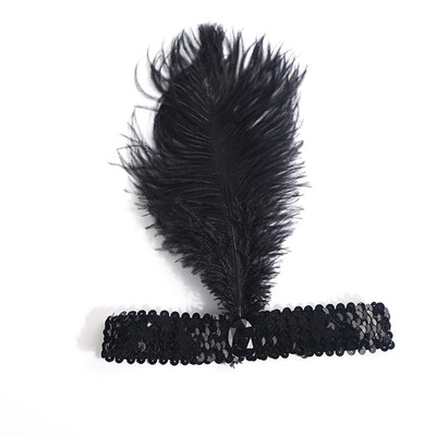 

New Hot Feather Headband 1920s Flapper Sequin Headpiece Costume Head Band Party Favor Headwear