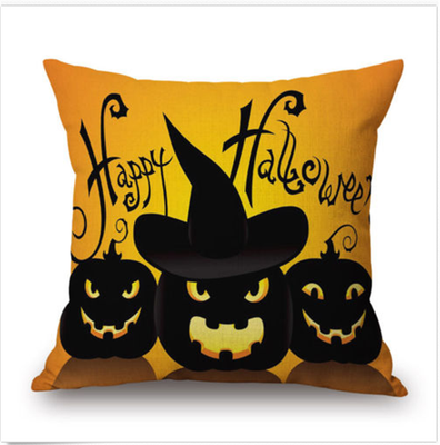 

Halloween Square Pillows Cover Cotton Linen Pillow Case Sofa Waist Throw Cushion Cover Pumpkin Printed Halloween Pillow Case Hot