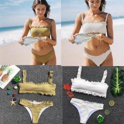 

Women Girls Sexy Bikini Sets Padded Bra Tops Thong Bottoms Swimwear Swimsuit