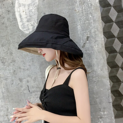 

Double-sided fishermans hat Korean casual big-brim sunshade hat outdoor fashion beach cap sun-proof hat