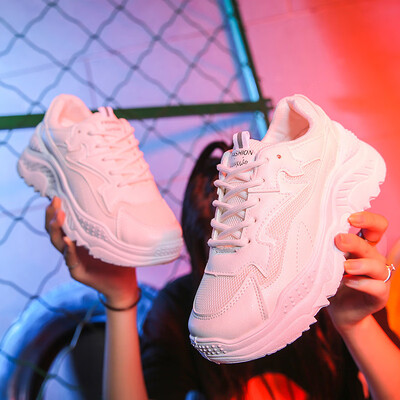 

LZJ 2019 New Sprinhg Autumn Women Shoes White Shoes Fashion Wild Platform Footwear Breathable Mesh Casual Shoes Sneakers