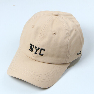 

Embroidered multicolor NYC letter baseball cap female spring&autumn outdoor sun hat young students cap male sun hat