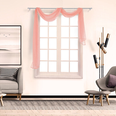 

Gobestart 1Pcs Voile Curtain Swags All Colours Pelmet Valance Net Curtains Voile Swag