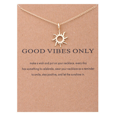

Fashion Gold-color Good Vibes Only Sun Necklaces & Pendants For Women Jewelry