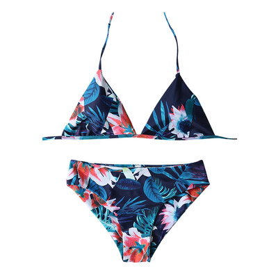 

Halter Floral String Bikini Set