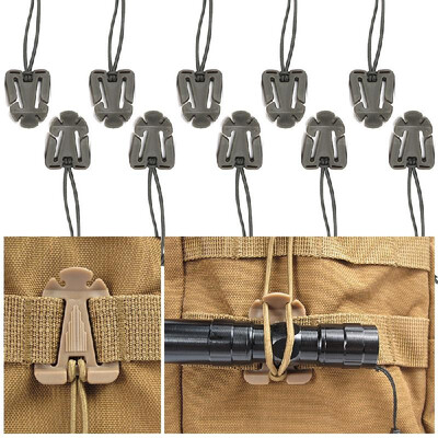 

10 Pieces Tactical Gear Strap Clip for Molle Backpack Webbing Attachments D Ring Hook Tactical Vest Belt