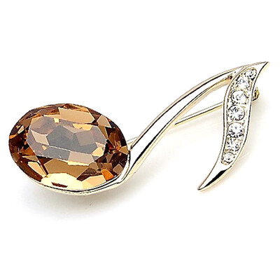 

1 Pc Graceful Women Fashion Gold-plated Crystal Diamond Music Note Brooch 4 Colors