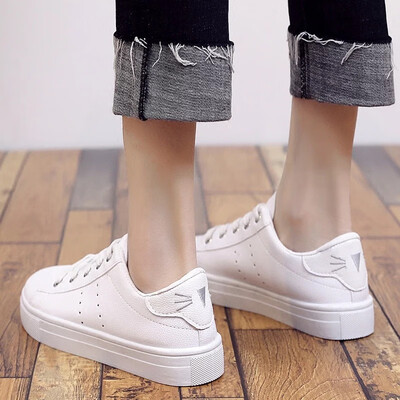 

Mhysa 2019 New Autumn tenis feminino lace-up white shoes woman PU Leather solid Fashion female shoes casual women shoes sneakers