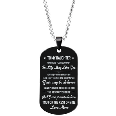 

Pendant Necklace Family Jewelry To My Son Daughter We Love You Love Dad Mom Necklace Military Army Cards