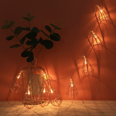 

Tailored Metal Hollow Bulb Lights String House Party Decor Striking With 10 LED Beads