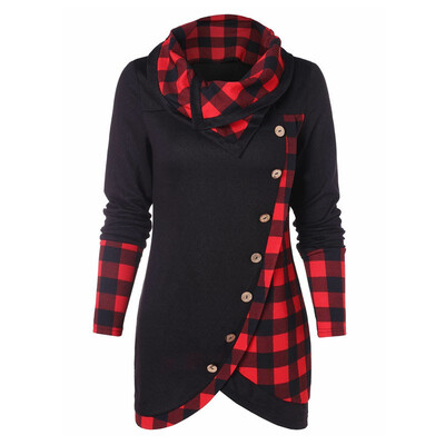 

Womens Long Sleeve Plaid Jumper Sweater Sweatshirt Dress Loose Casual Xmas Tops