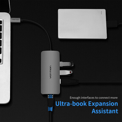

VENTION USB C Hub Type-C to Gigabit Ethernet Adapter 1000M USB30 HUB RJ45 Ultra Slim Converter for Macbook Network Adapter