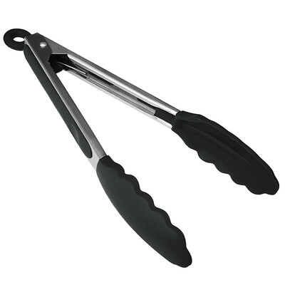 

Silicone Stainless Steel Cooking Kitchen Tongs Food Utensil BBQ Salad Bacon Tool