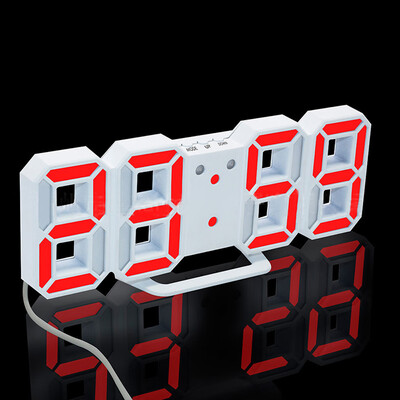 

Siaonvr Modern Digital LED Table Desk Night Wall Clock Alarm Watch 24 or 12 Hour Display
