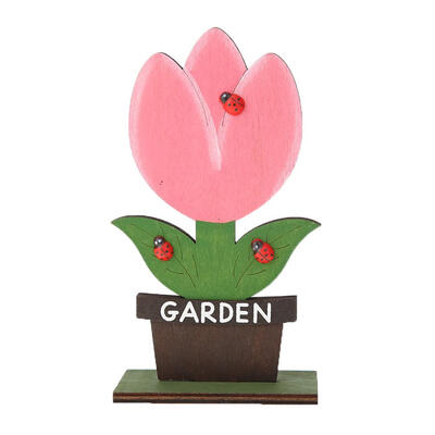 

Nordic Style Wooden Painted Flower Potted Ornaments Easter Party Decoration